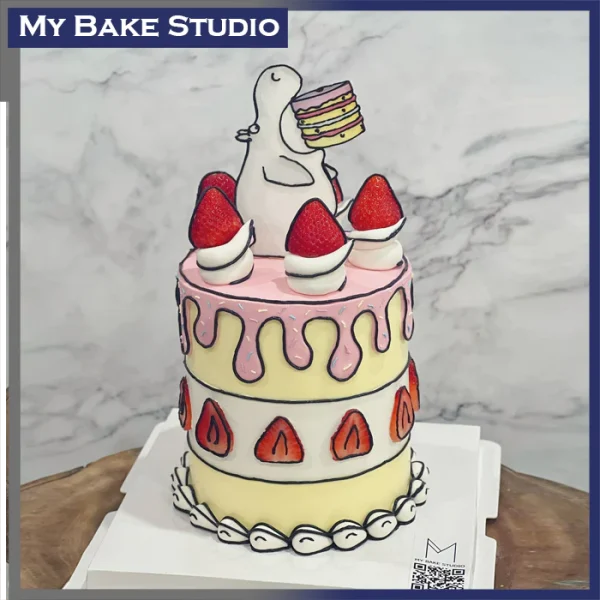 2D Hippo Berries Cake