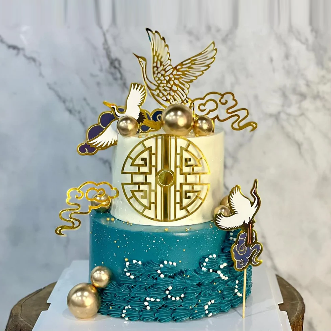 0211 Longevity Crane Cake
