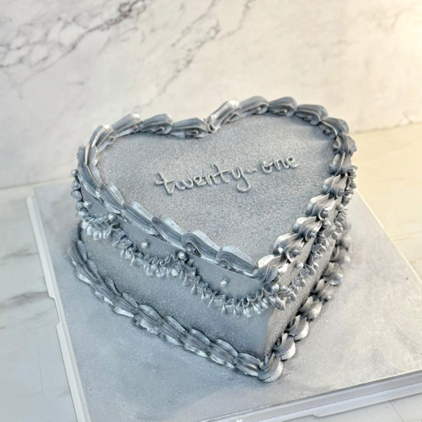 Silver Heart Cake