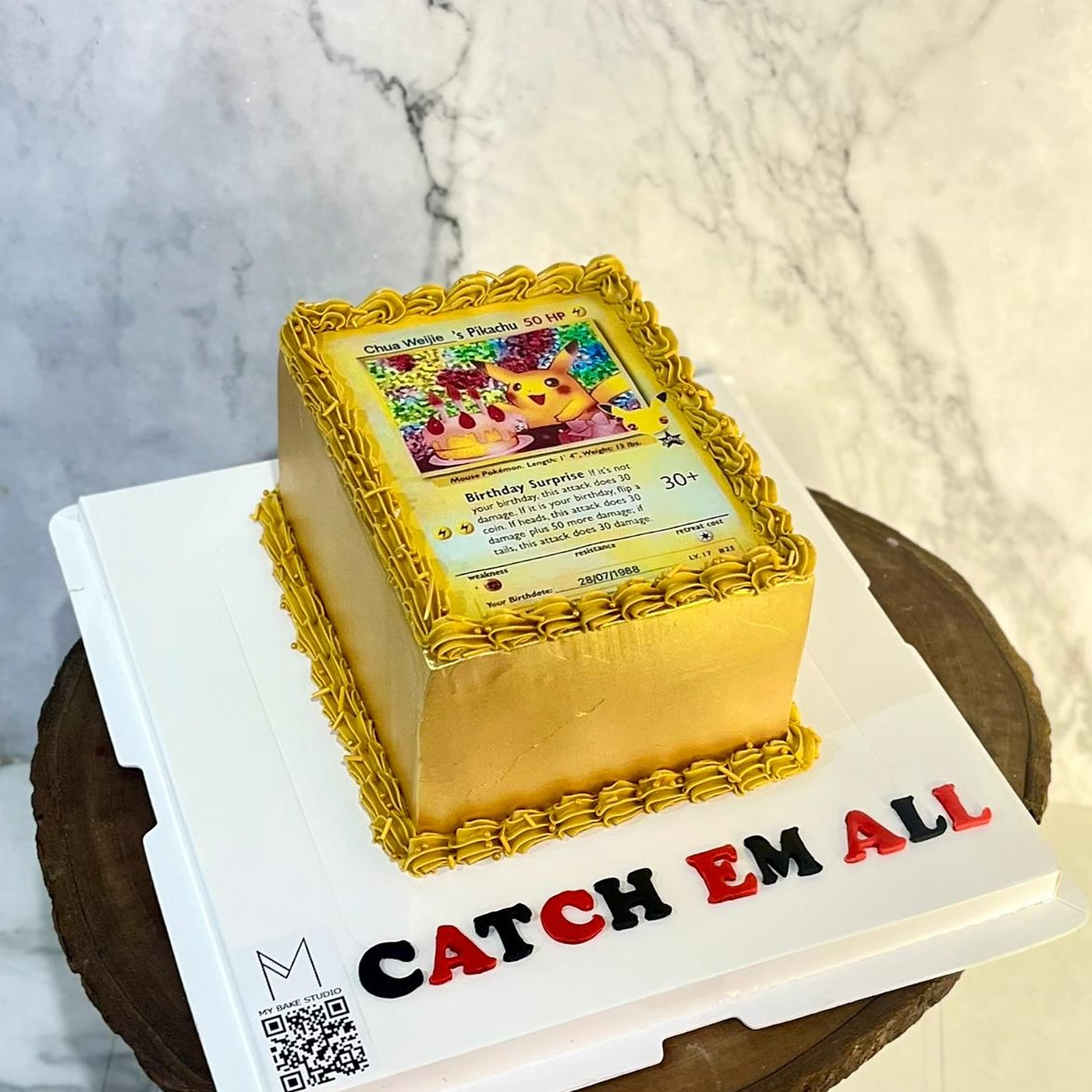 Pokemon Gold Card Cake
